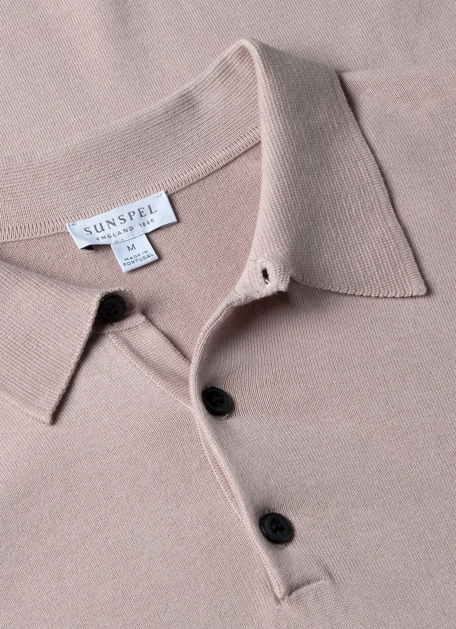 Men's Sea Island Cotton Polo Shirt in Pale Pink sold by Sunspel product image thumbnail 4