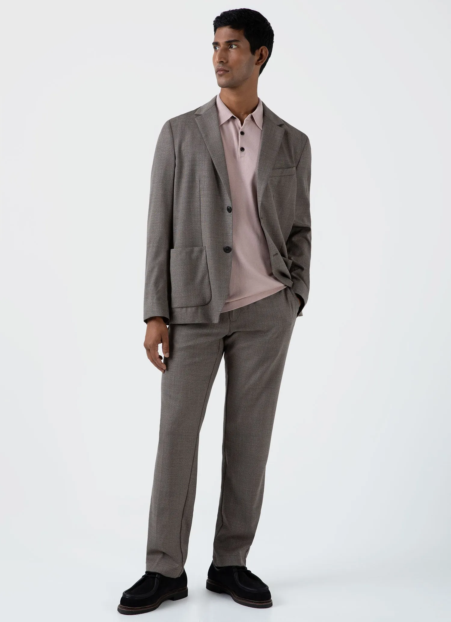 Men's Sea Island Cotton Polo Shirt in Pale Pink sold by Sunspel product image thumbnail 3