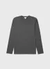 Men's Long Sleeve Riviera Midweight T-shirt in Drill Green sold by Sunspel