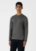 Men's Long Sleeve Riviera Midweight T-shirt in Drill Green sold by Sunspel