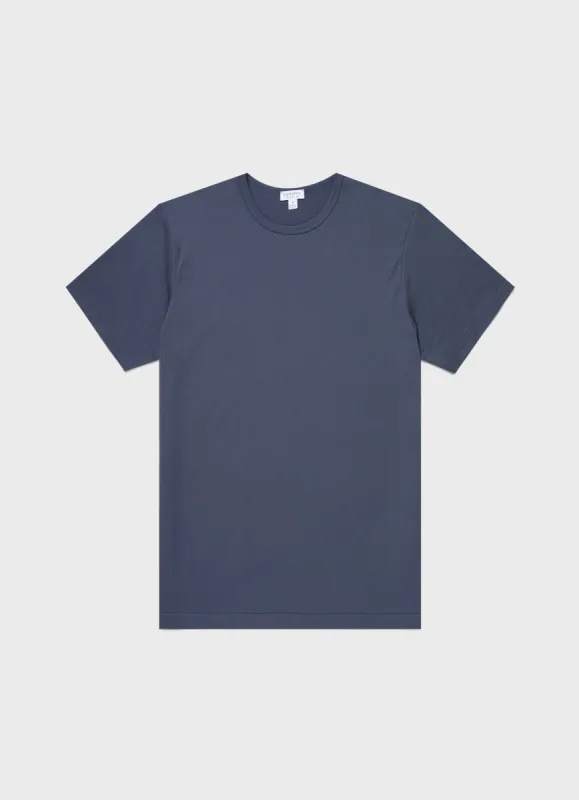 Men's Classic T-shirt in Slate Blue sold by Sunspel