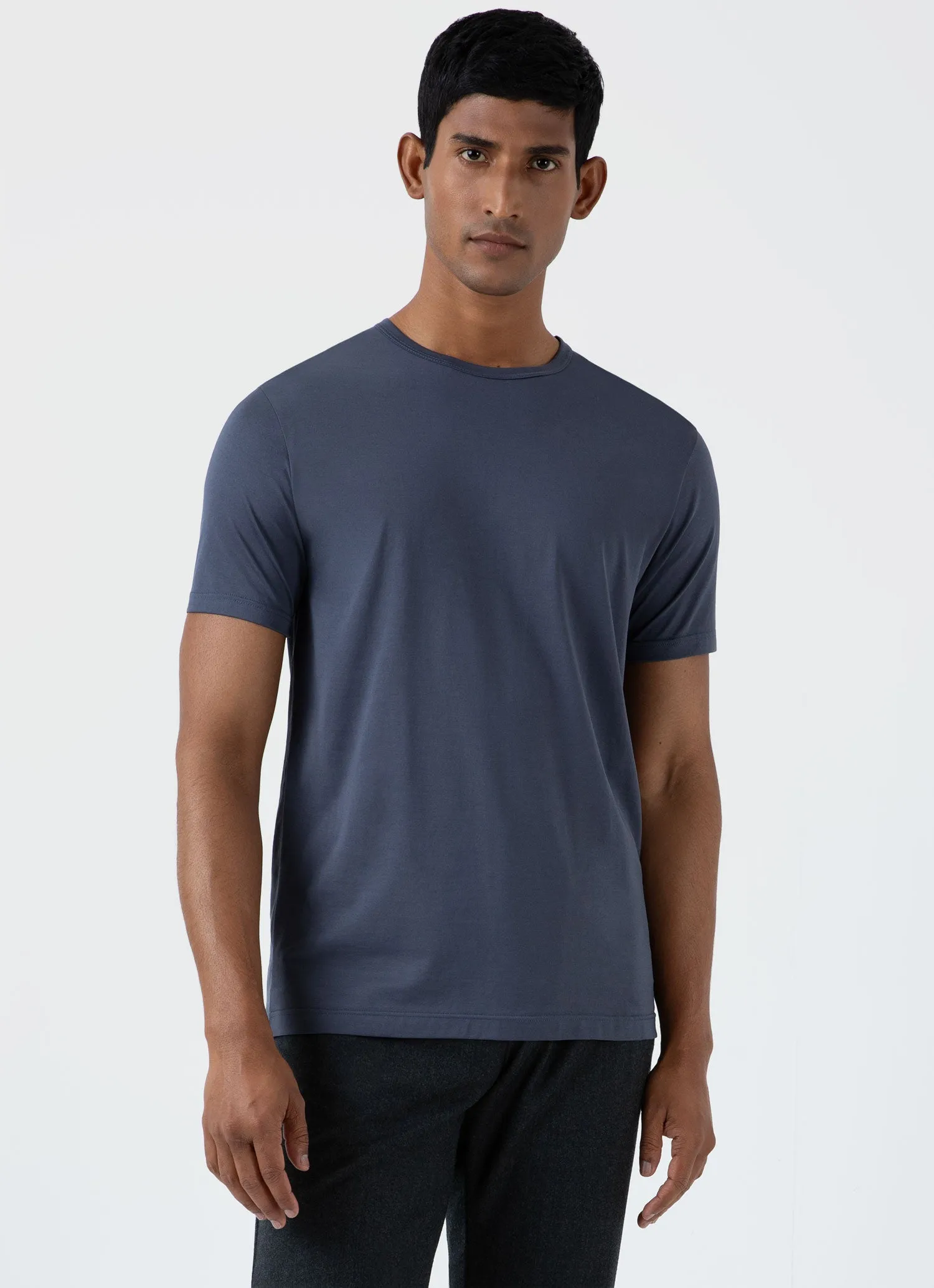 Men's Classic T-shirt in Slate Blue sold by Sunspel product image thumbnail 2