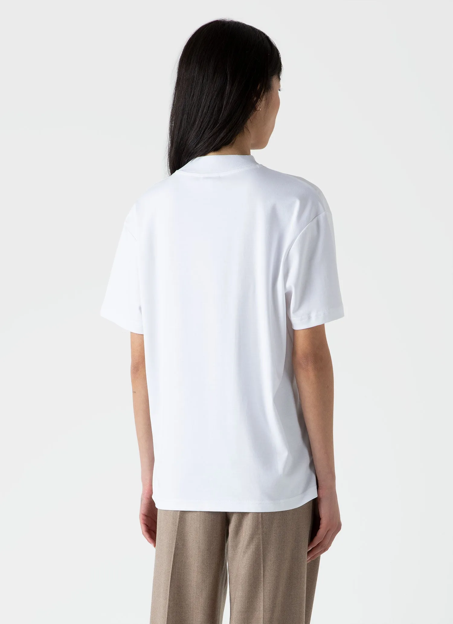 Women's Mock Neck T-shirt in White sold by Sunspel product image thumbnail 4