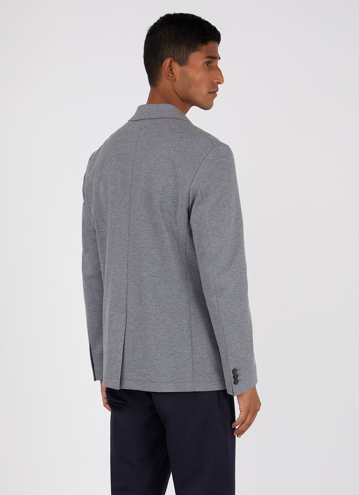 Men's Unstructured Blazer in Mid Grey Melange sold by Sunspel product image thumbnail 4