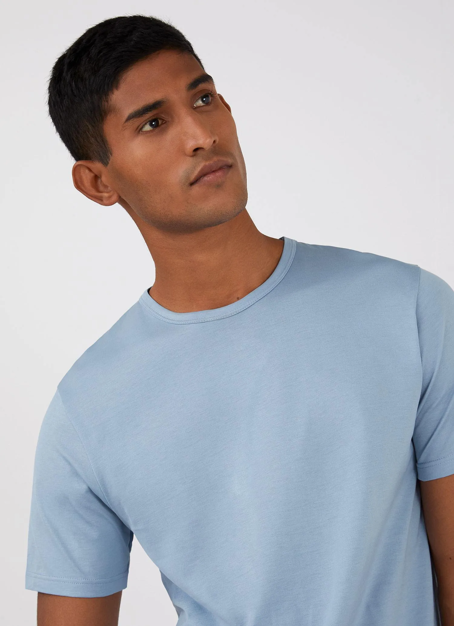 Men's Classic T-shirt in Blue Mist sold by Sunspel product image thumbnail 5