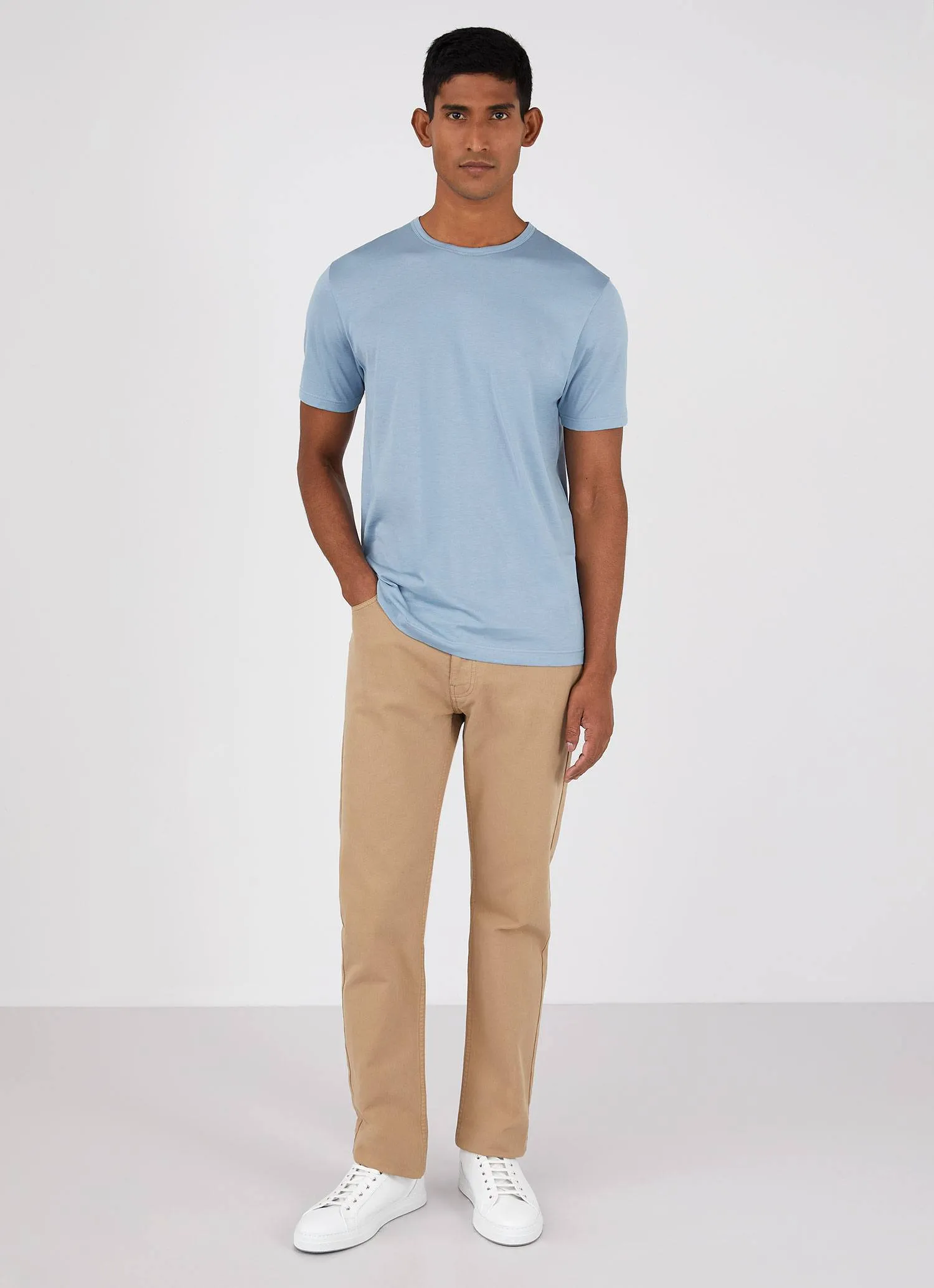 Men's Classic T-shirt in Blue Mist sold by Sunspel product image thumbnail 3