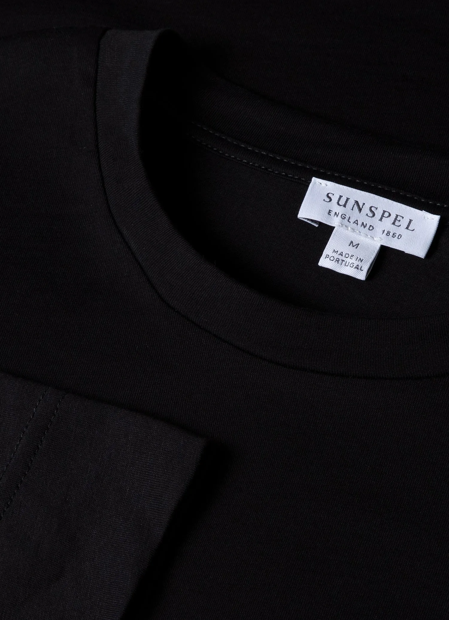 Men's Long Sleeve Riviera T-shirt in Black sold by Sunspel product image thumbnail 4
