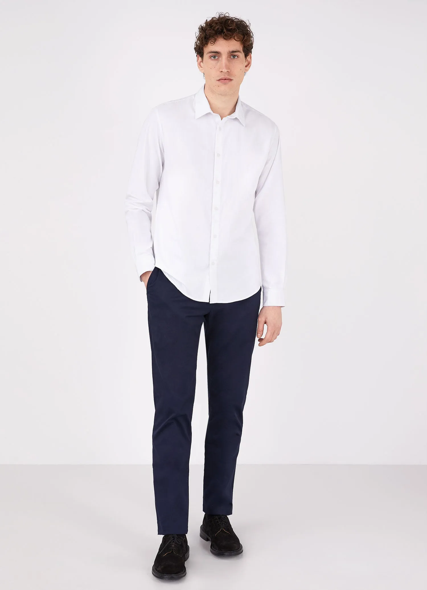 Men's Oxford Shirt in White sold by Sunspel product image thumbnail 3