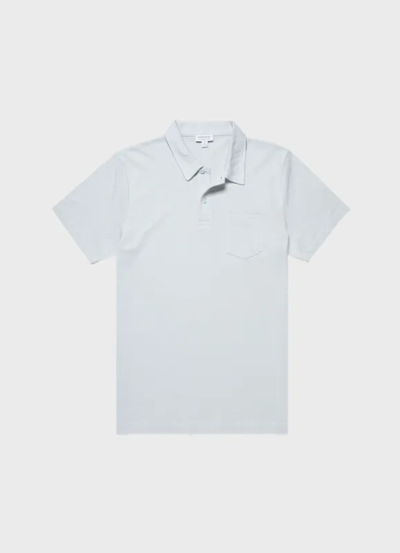 Men's Riviera Polo Shirt in Winter Sky sold by Sunspel