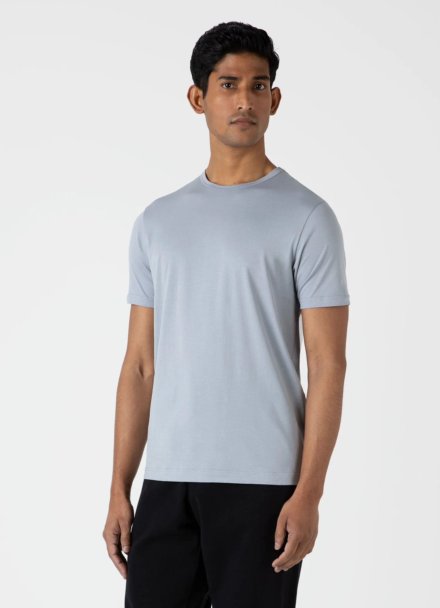 Men's Classic T-shirt in Smoke Blue sold by Sunspel product image thumbnail 2