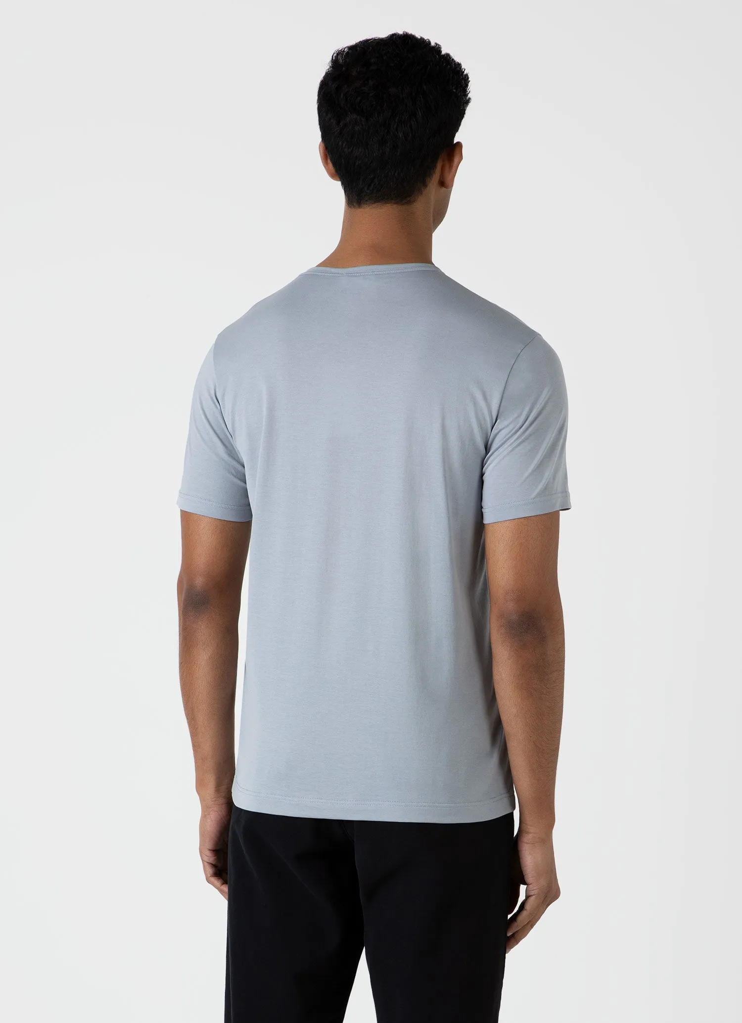 Men's Classic T-shirt in Smoke Blue sold by Sunspel product image thumbnail 5