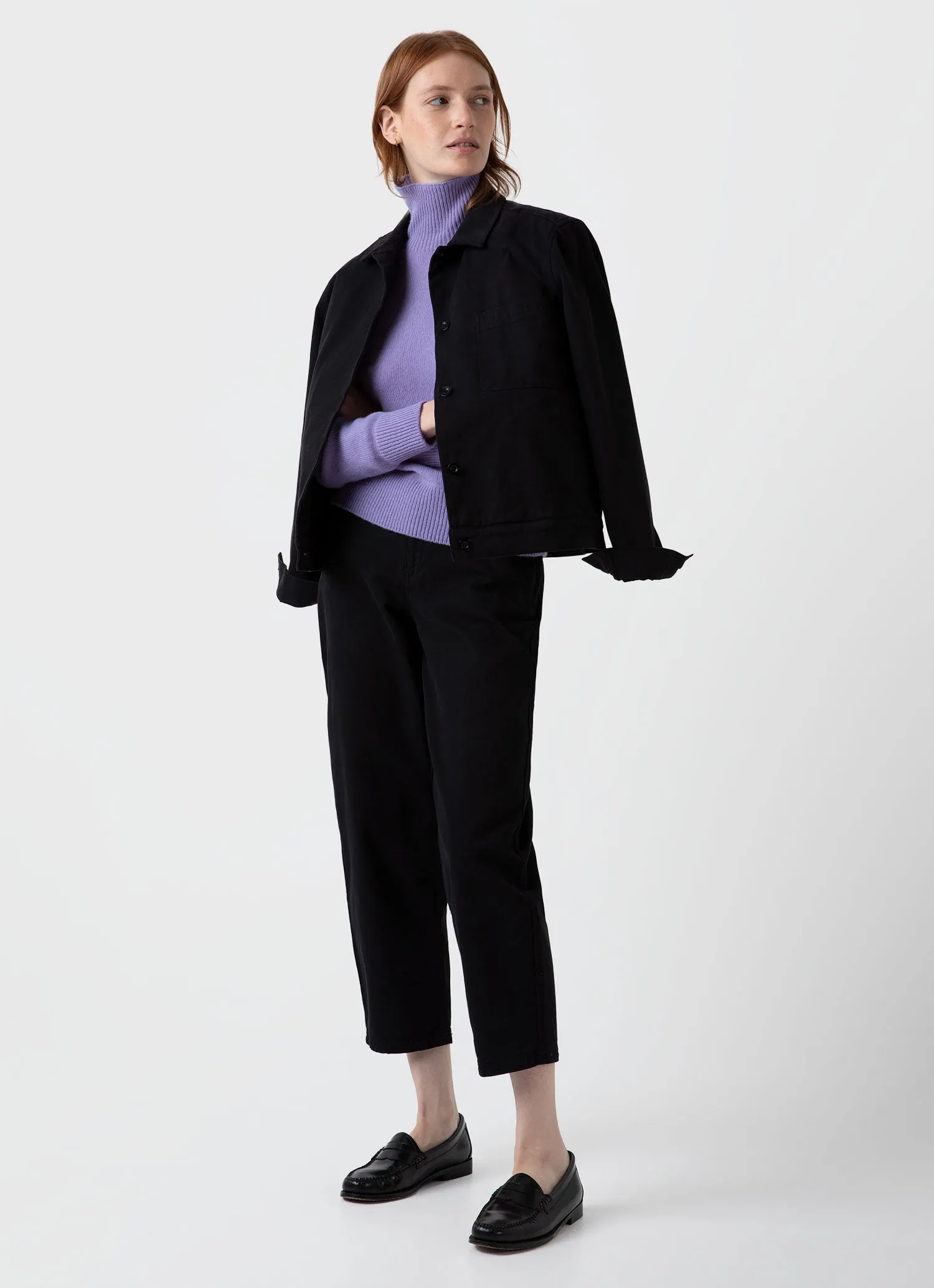 Women's Lambswool Funnel Neck Jumper in Heather sold by Sunspel product image thumbnail 3