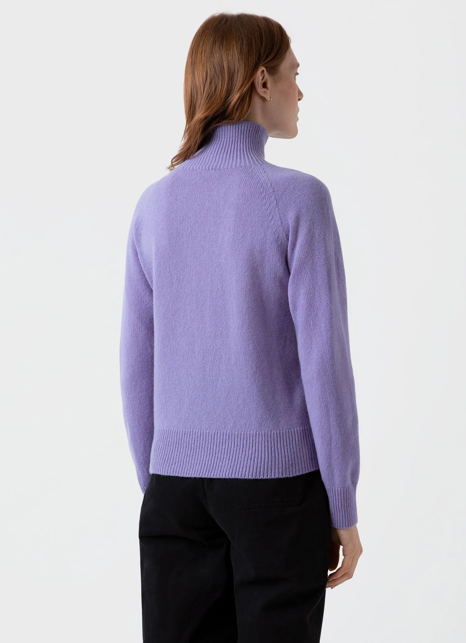 Women's Lambswool Funnel Neck Jumper in Heather sold by Sunspel product image thumbnail 4