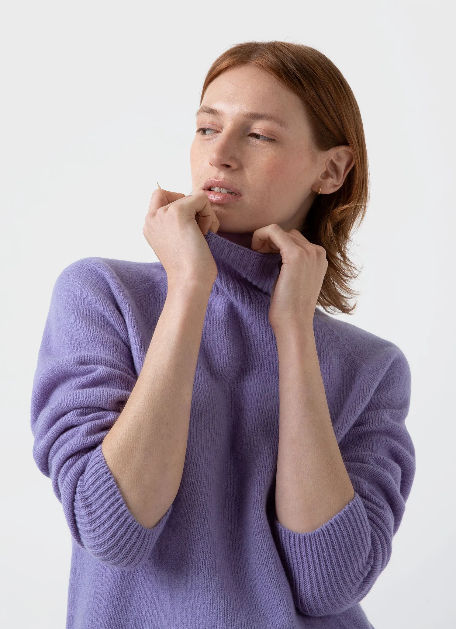 Women's Lambswool Funnel Neck Jumper in Heather sold by Sunspel product image thumbnail 2