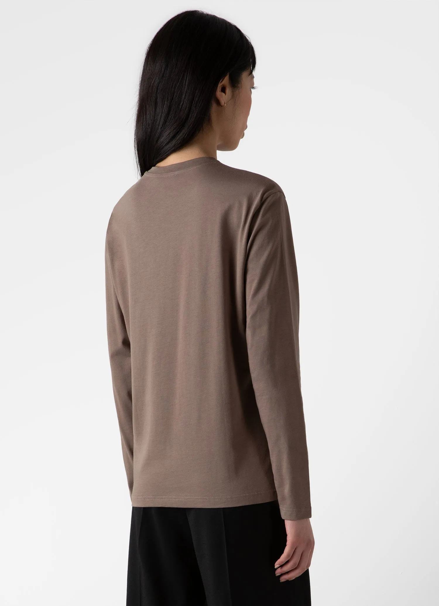 Women's Long Sleeve Boy Fit T-shirt in Cedar sold by Sunspel product image thumbnail 4
