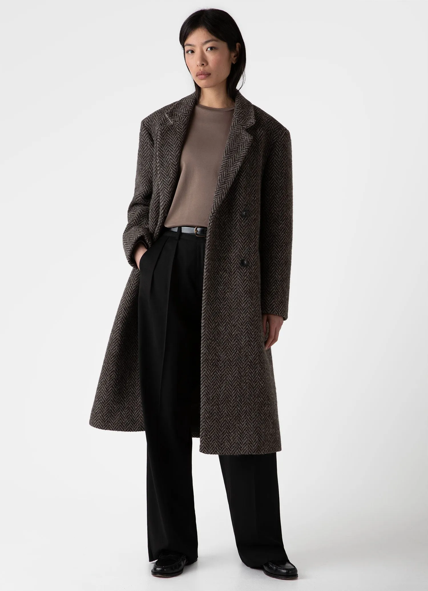 Women's Long Sleeve Boy Fit T-shirt in Cedar sold by Sunspel product image thumbnail 2