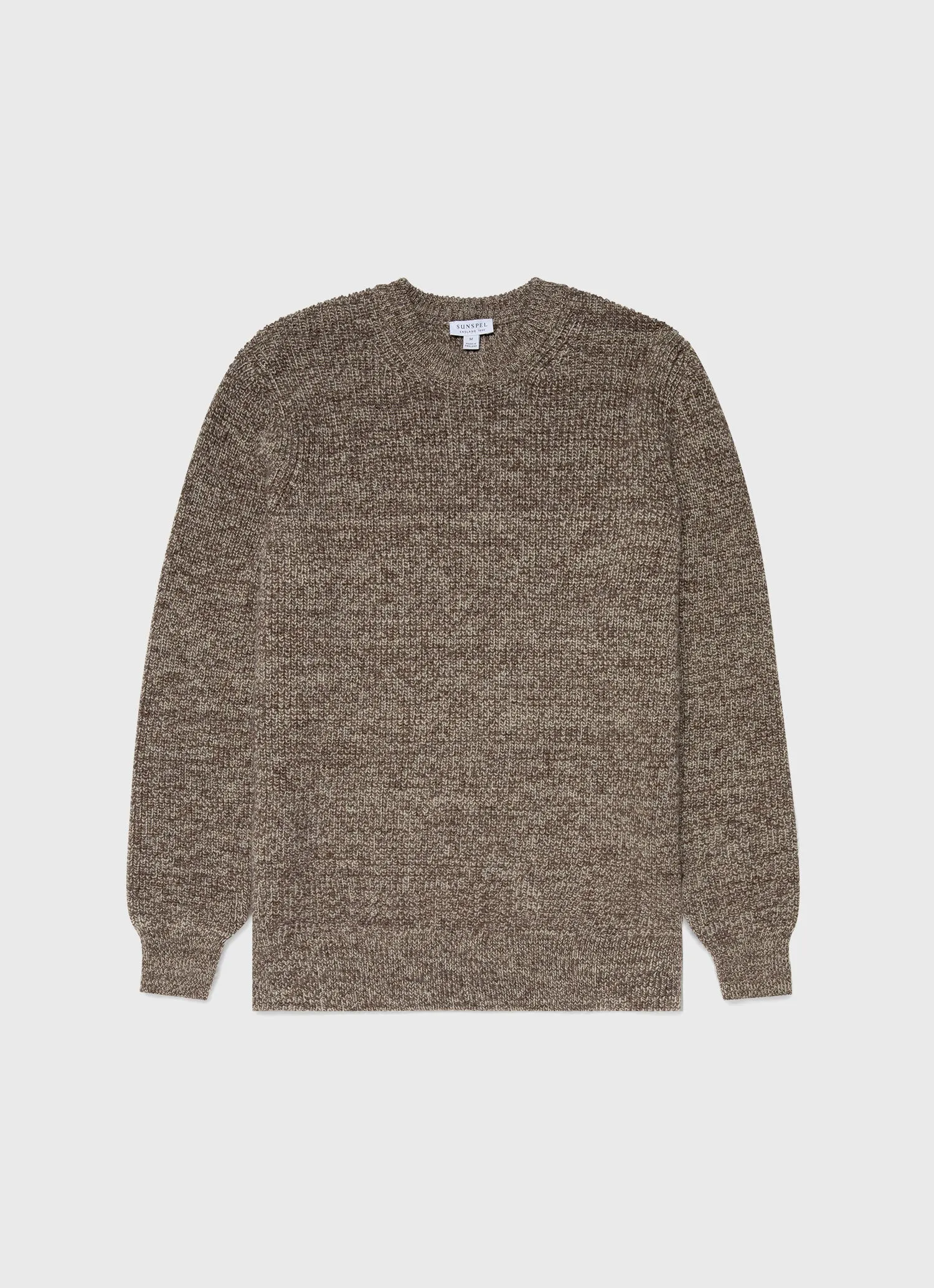 Men's Luxury British Wool Jumper in Natural Ecru/Brown Twist sold by Sunspel