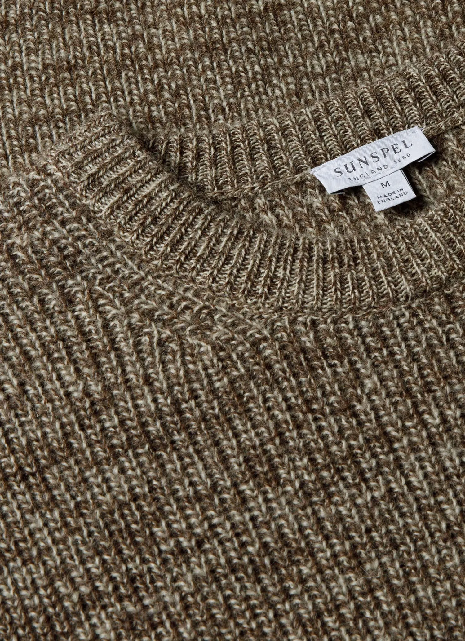 Men's Luxury British Wool Jumper in Natural Ecru/Brown Twist sold by Sunspel product image thumbnail 4