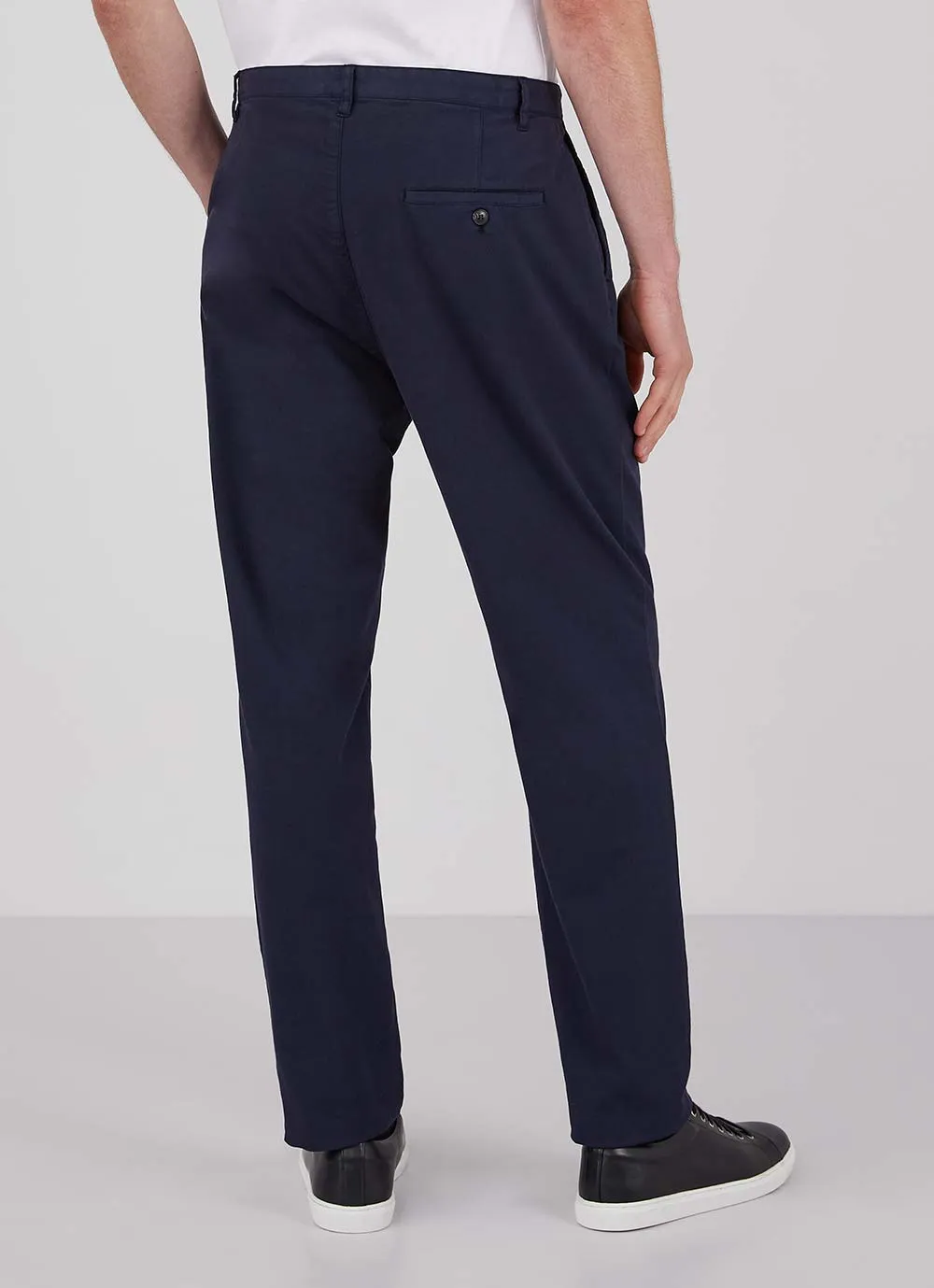Men's Cotton Drill Pleated Trouser in Navy sold by Sunspel product image thumbnail 4
