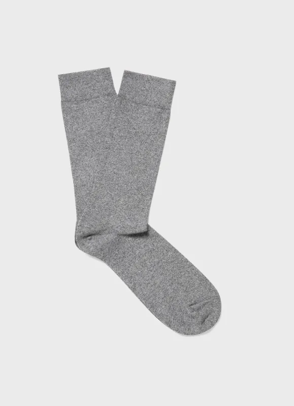 Men's Cotton Socks in Pale Grey sold by Sunspel