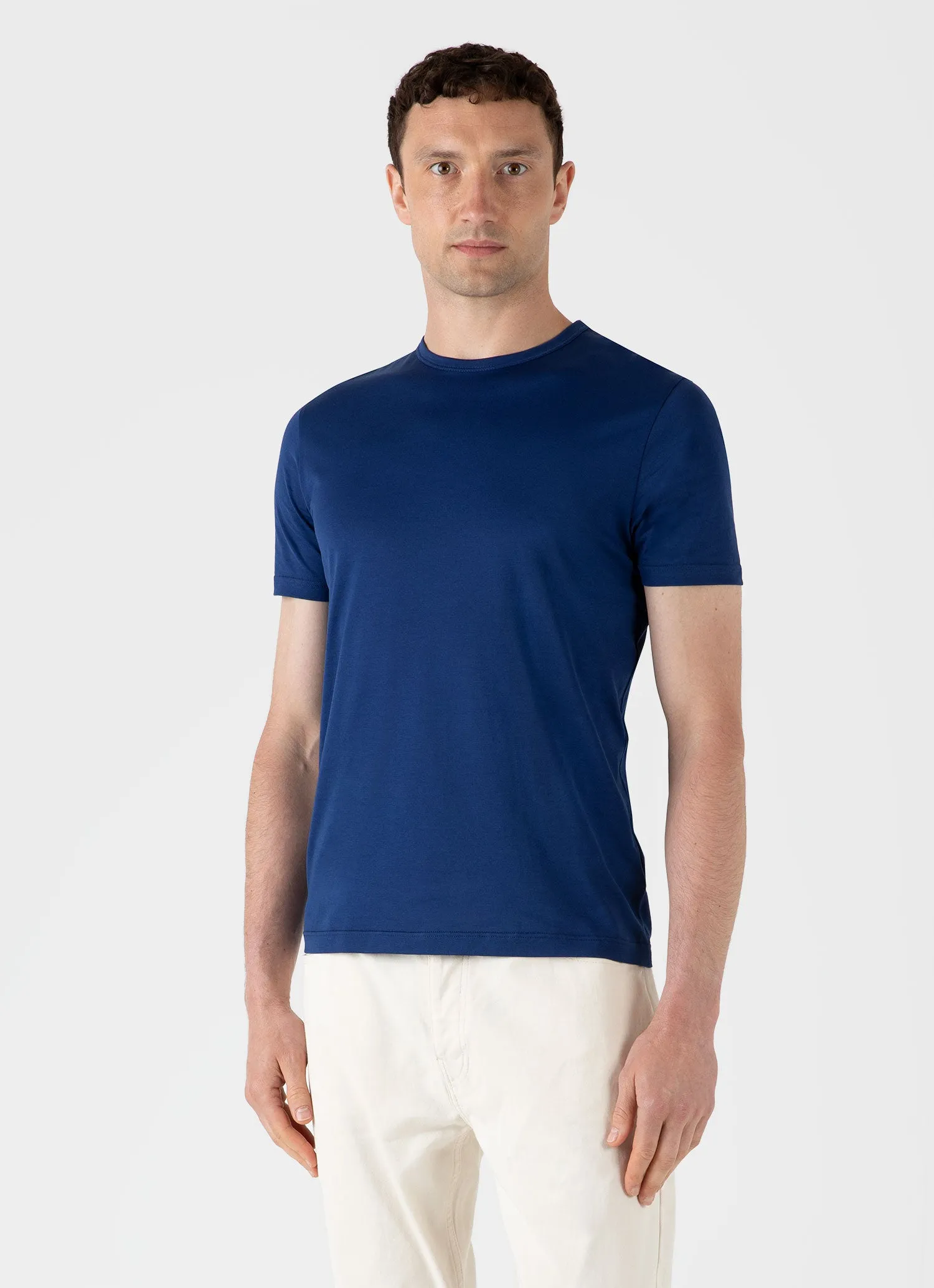 Men's Classic T-shirt in Space Blue sold by Sunspel product image thumbnail 2