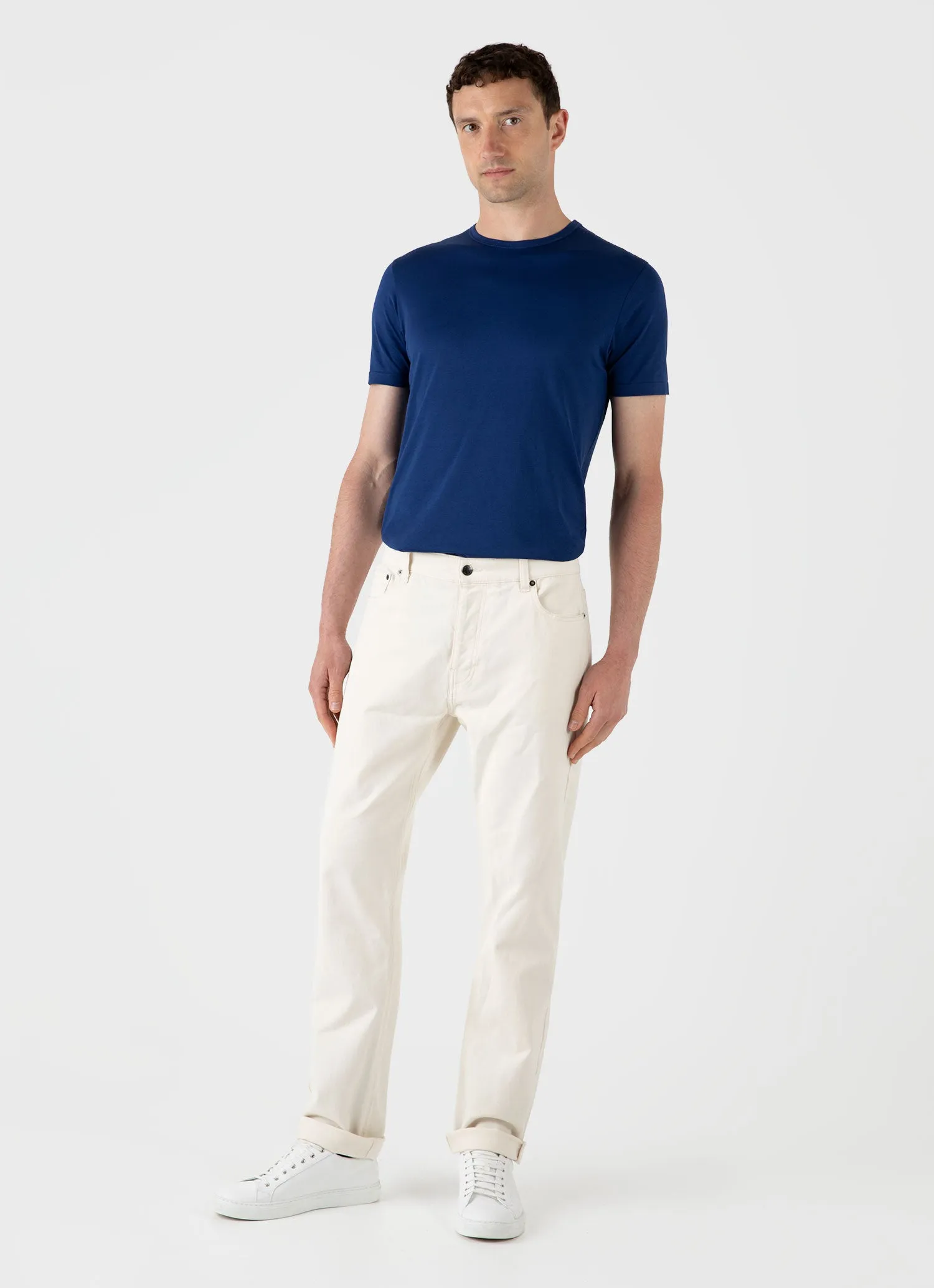 Men's Classic T-shirt in Space Blue sold by Sunspel product image thumbnail 3