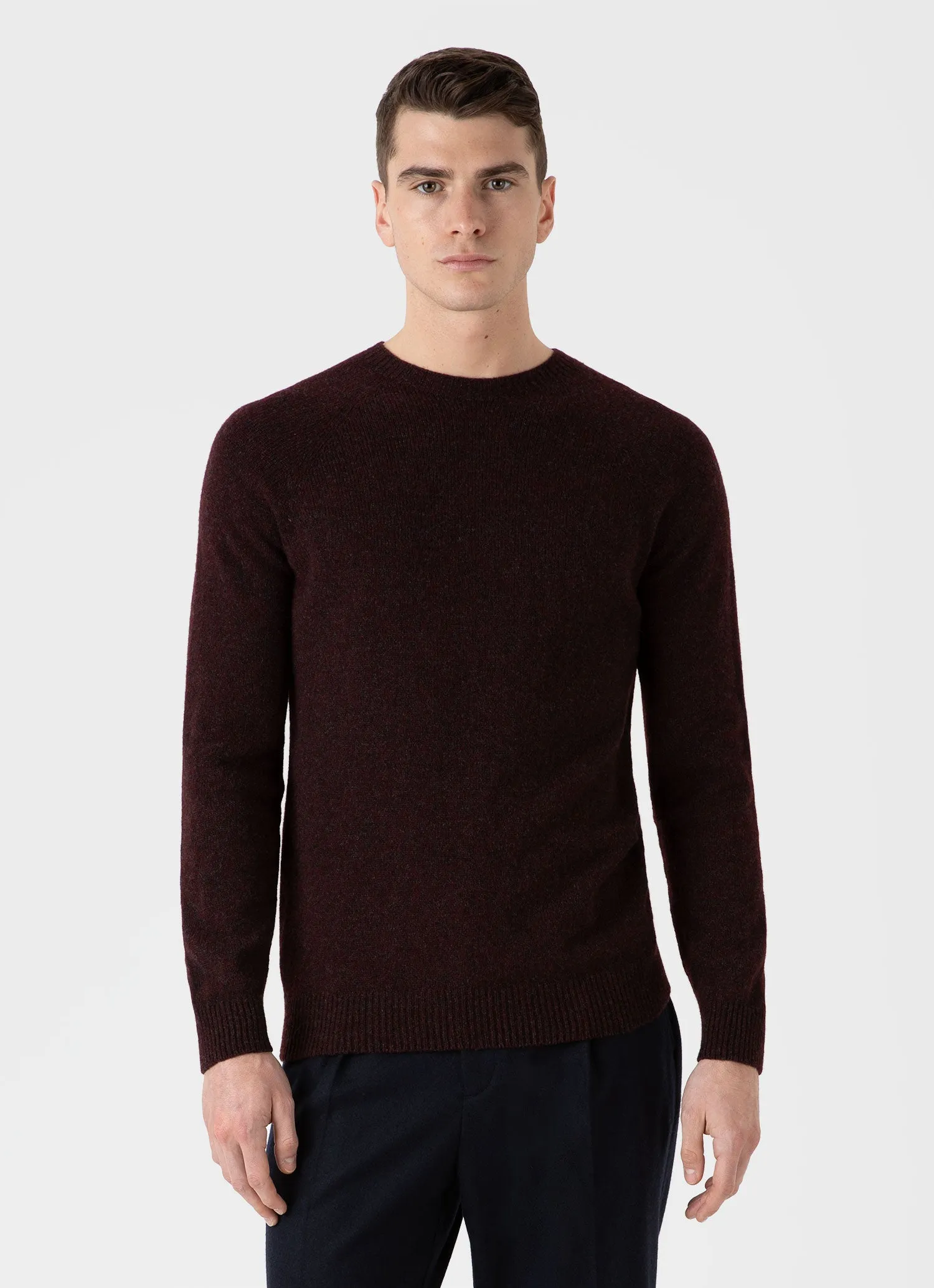 Men's Lambswool Crew Neck Jumper in Port Twist sold by Sunspel product image thumbnail 2