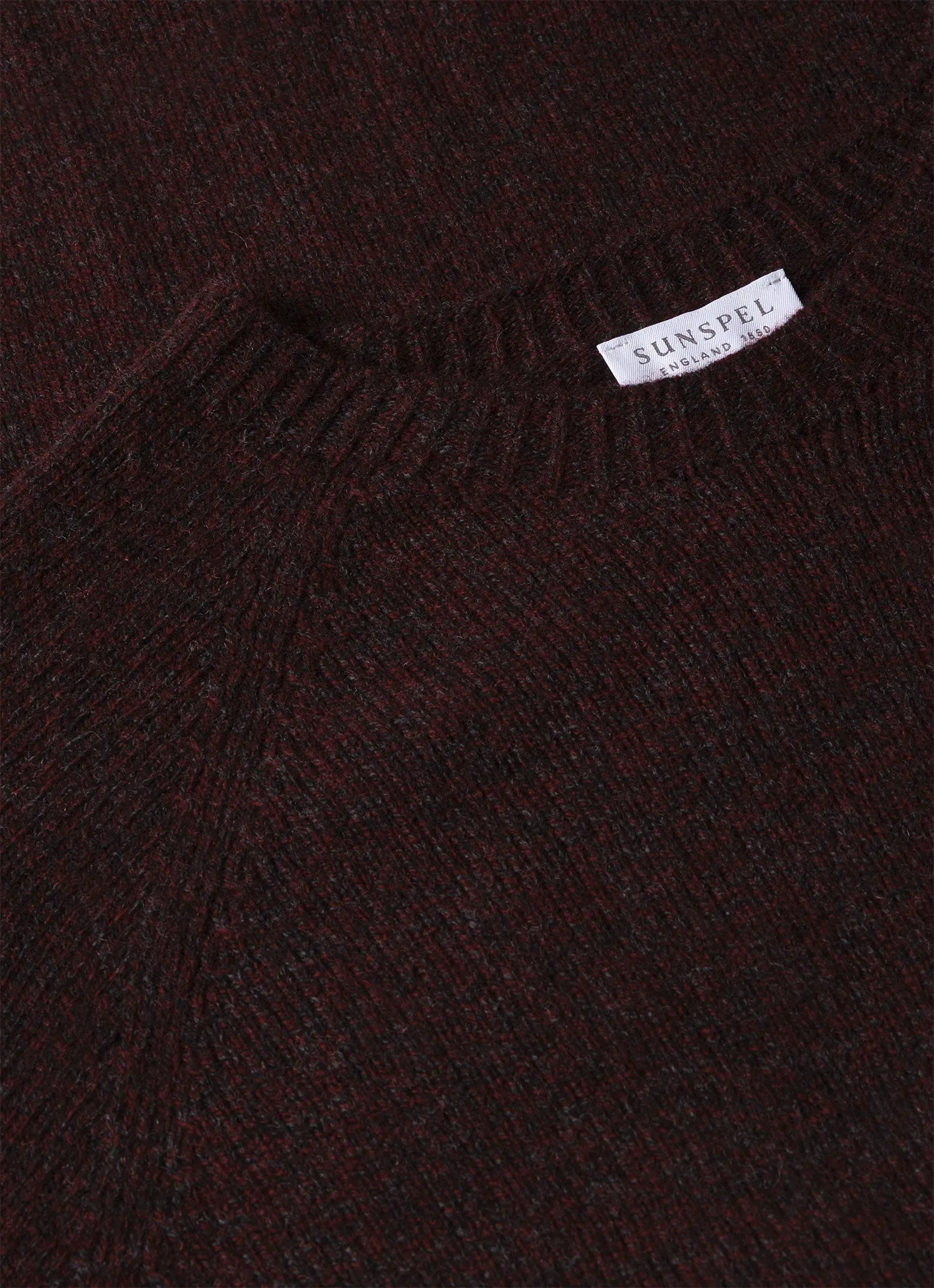 Men's Lambswool Crew Neck Jumper in Port Twist sold by Sunspel product image thumbnail 4