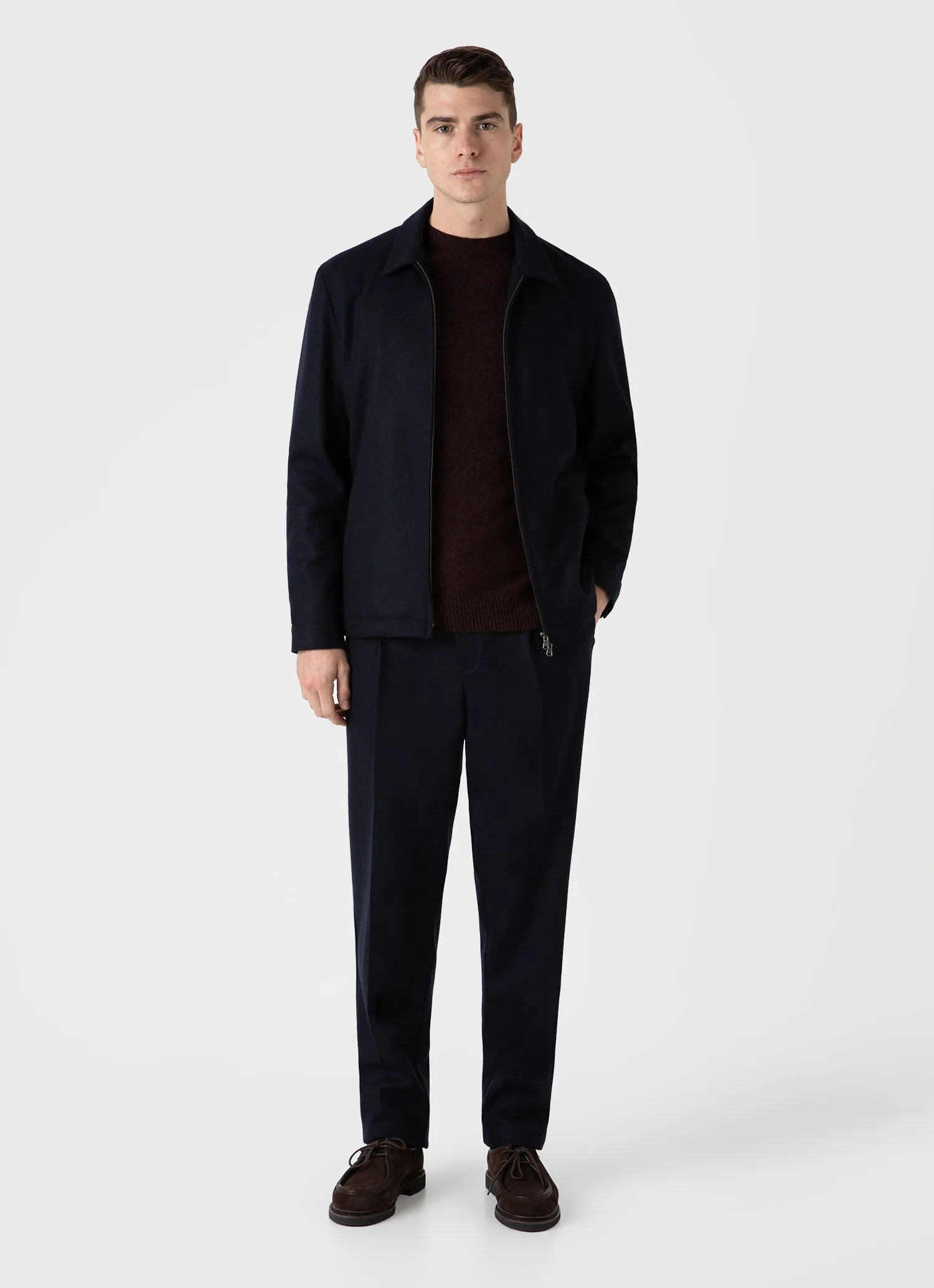 Men's Lambswool Crew Neck Jumper in Port Twist sold by Sunspel product image thumbnail 3