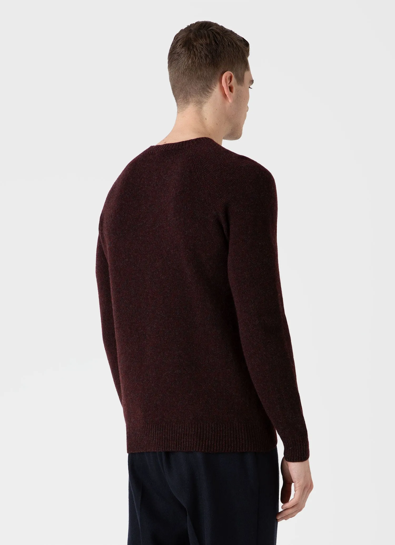 Men's Lambswool Crew Neck Jumper in Port Twist sold by Sunspel product image thumbnail 5