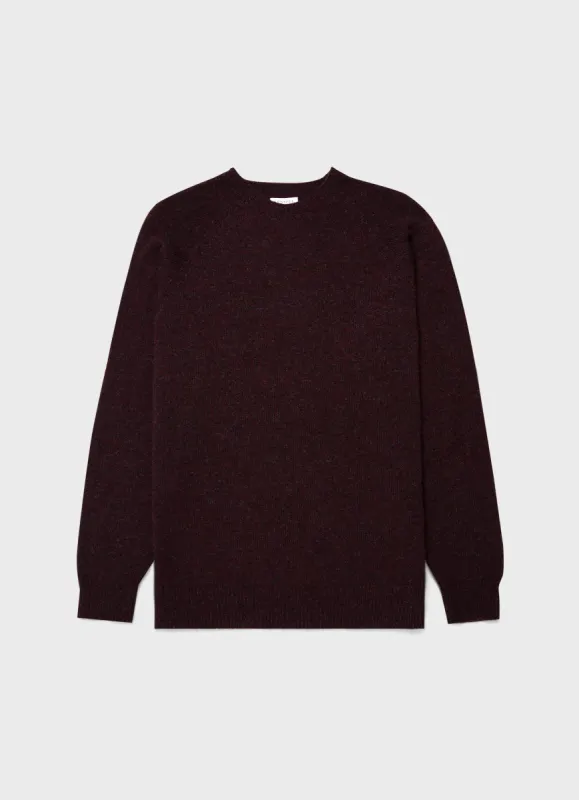 Men's Lambswool Crew Neck Jumper in Port Twist sold by Sunspel