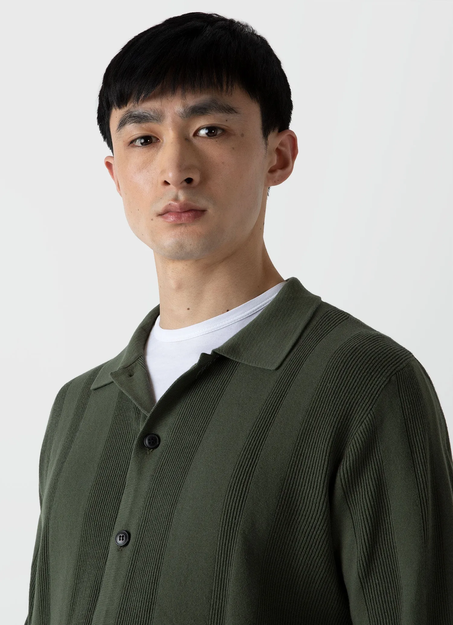 Men's Rib Knit Jacket in Hunter Green sold by Sunspel product image thumbnail 5