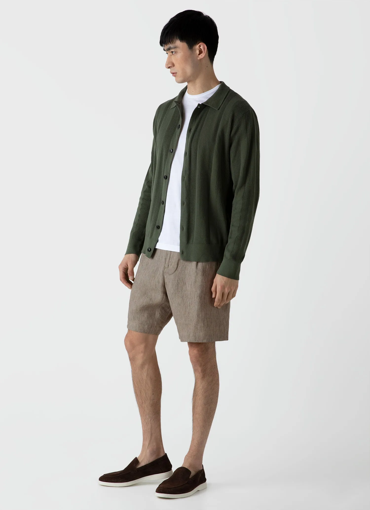 Men's Rib Knit Jacket in Hunter Green sold by Sunspel product image thumbnail 3