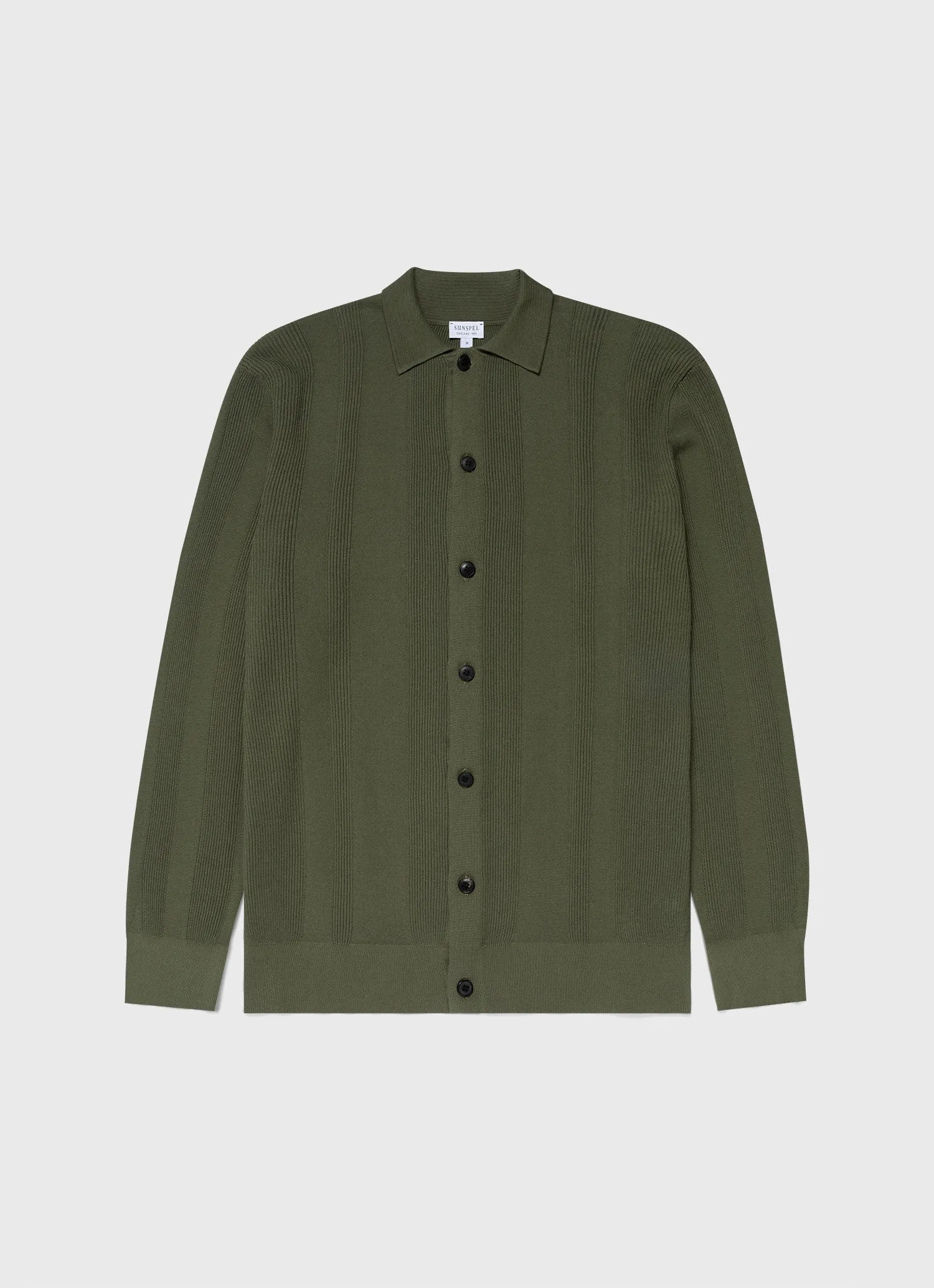 Men's Rib Knit Jacket in Hunter Green sold by Sunspel