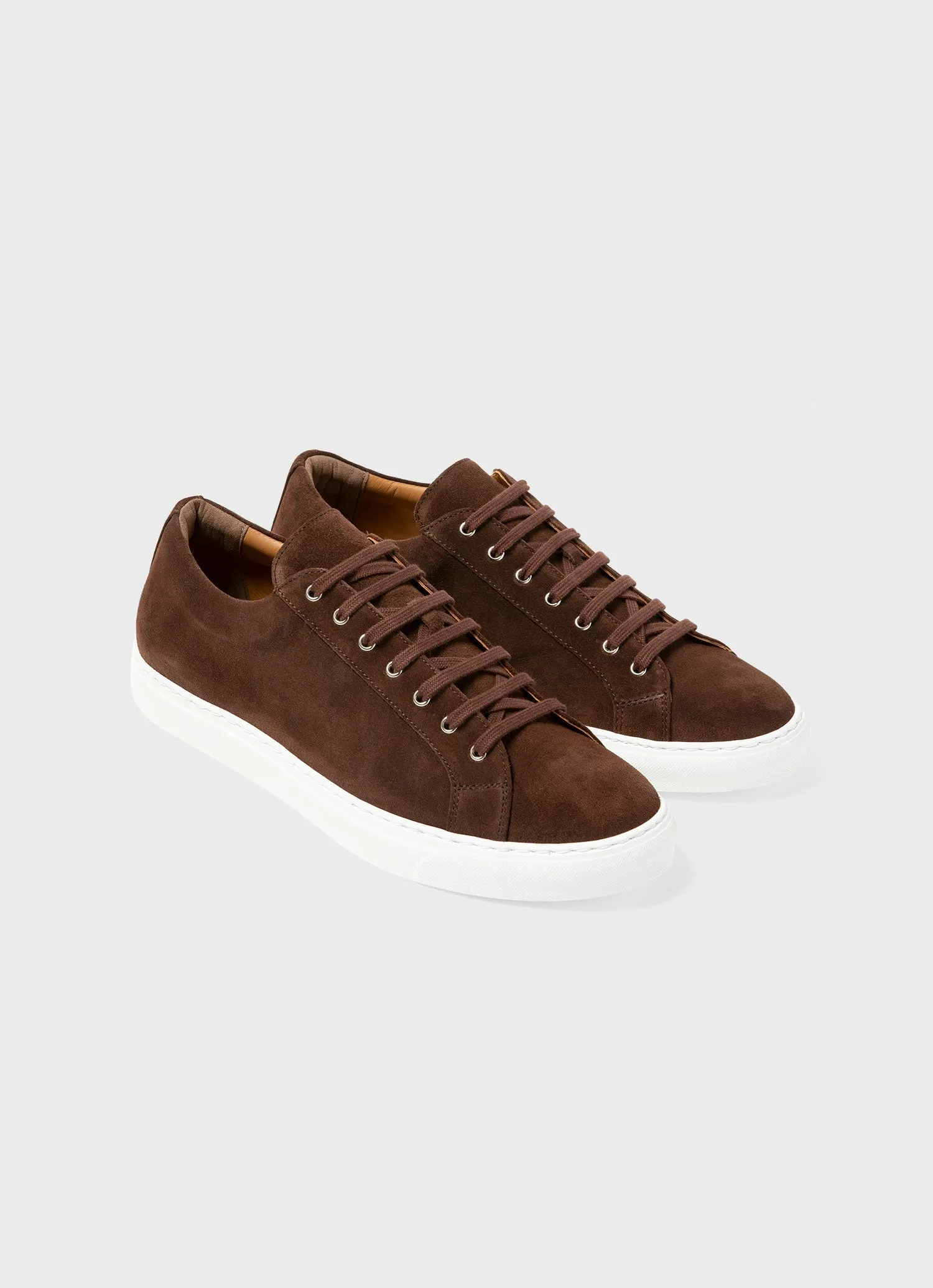 Men's Suede Tennis Shoe in Dark Walnut sold by Sunspel product image thumbnail 2