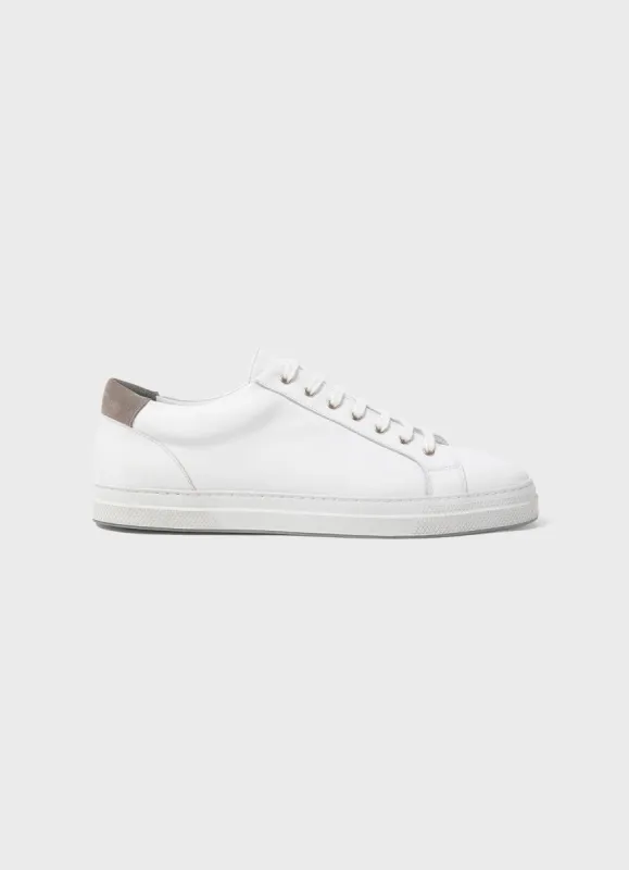Women's Leather Tennis Shoes in White sold by Sunspel