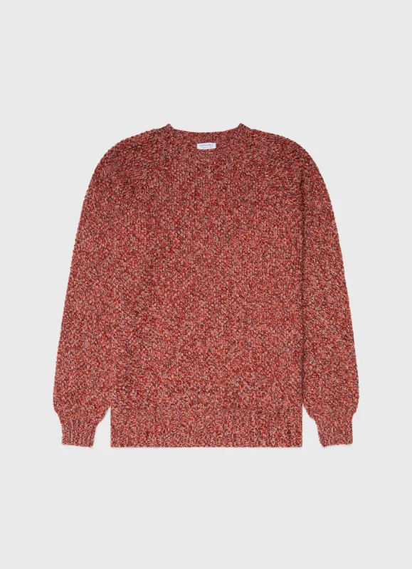 Men's Lambswool Textured Jumper in Magma Twist sold by Sunspel