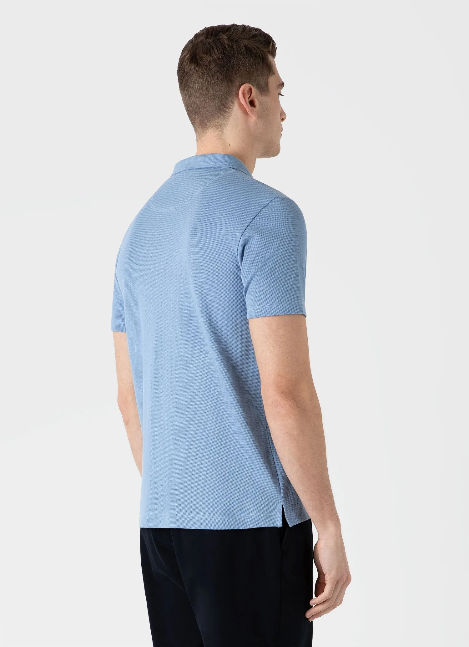 Men's Riviera Polo Shirt in Cornflower sold by Sunspel product image thumbnail 5