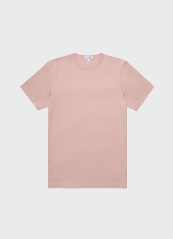 Men's Classic T-shirt in Shell Pink sold by Sunspel