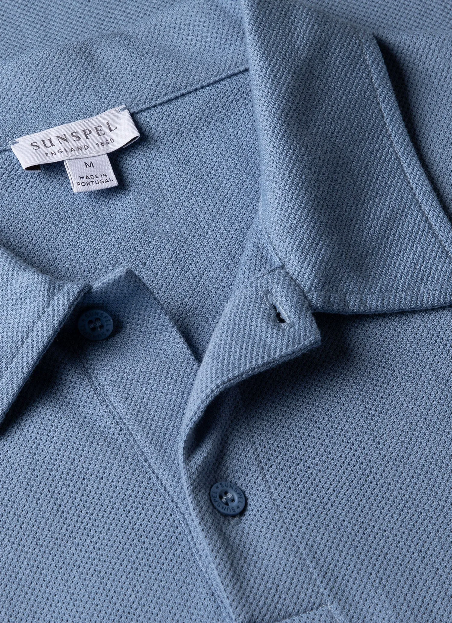 Men's Riviera Polo Shirt in Cornflower sold by Sunspel product image thumbnail 4