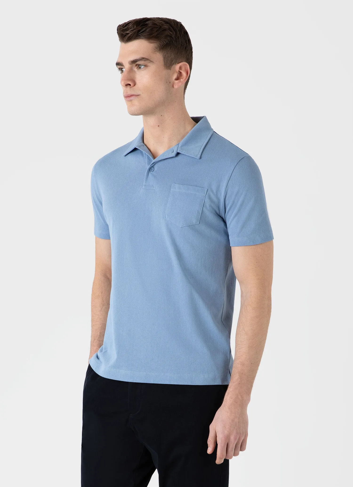 Men's Riviera Polo Shirt in Cornflower sold by Sunspel product image thumbnail 2