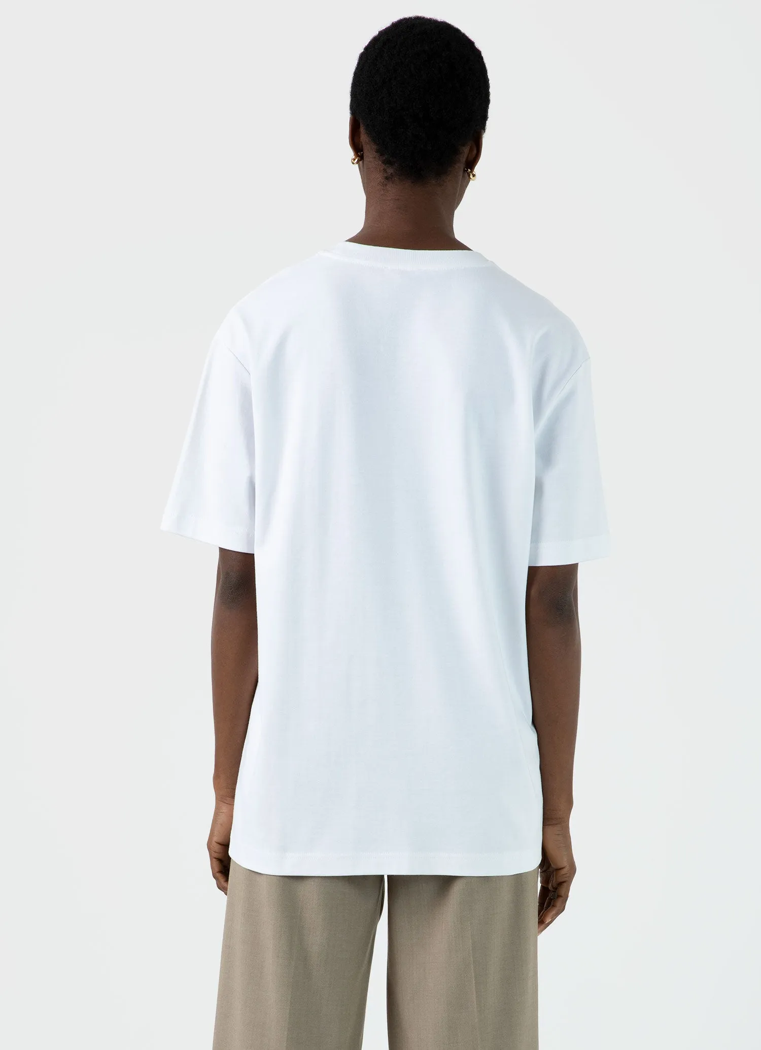 Women's Oversized Heavyweight T-shirt in White sold by Sunspel product image thumbnail 4