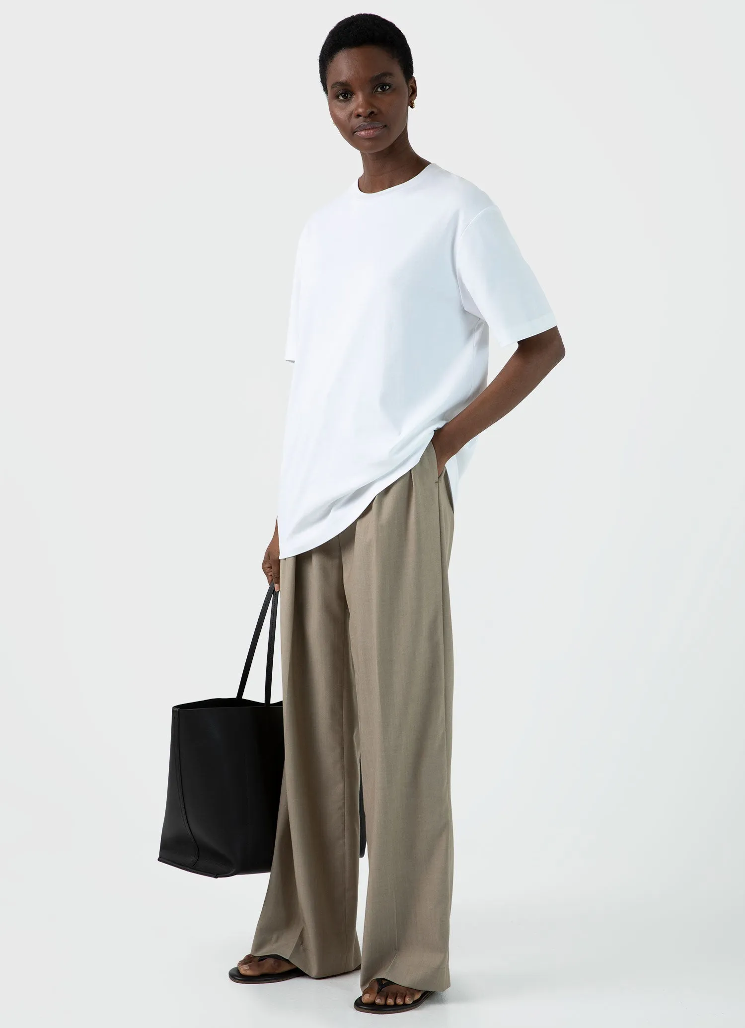 Women's Oversized Heavyweight T-shirt in White sold by Sunspel