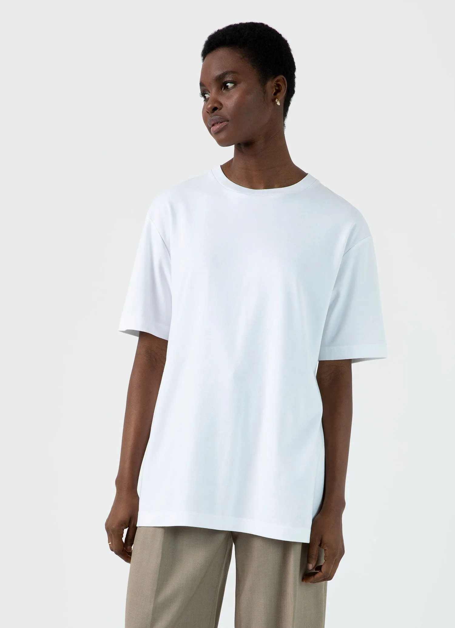 Women's Oversized Heavyweight T-shirt in White sold by Sunspel product image thumbnail 2