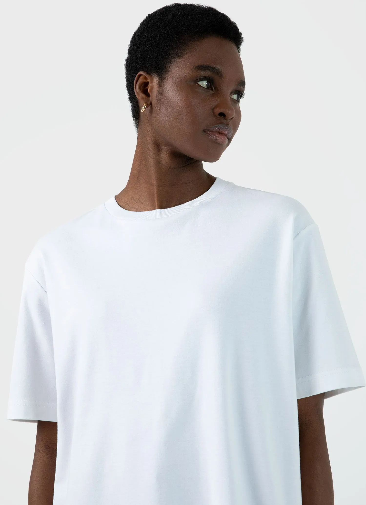 Women's Oversized Heavyweight T-shirt in White sold by Sunspel product image thumbnail 3