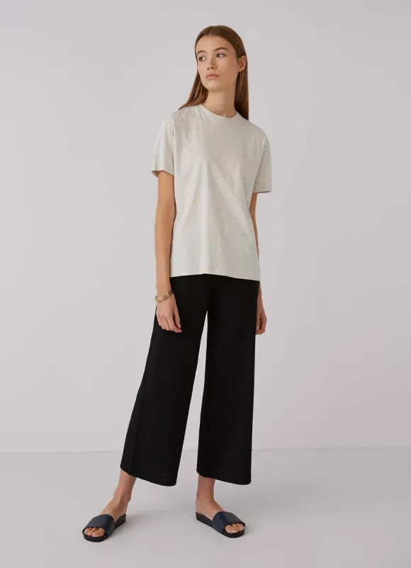 Women's Boy Fit T-shirt in Archive White Melange sold by Sunspel