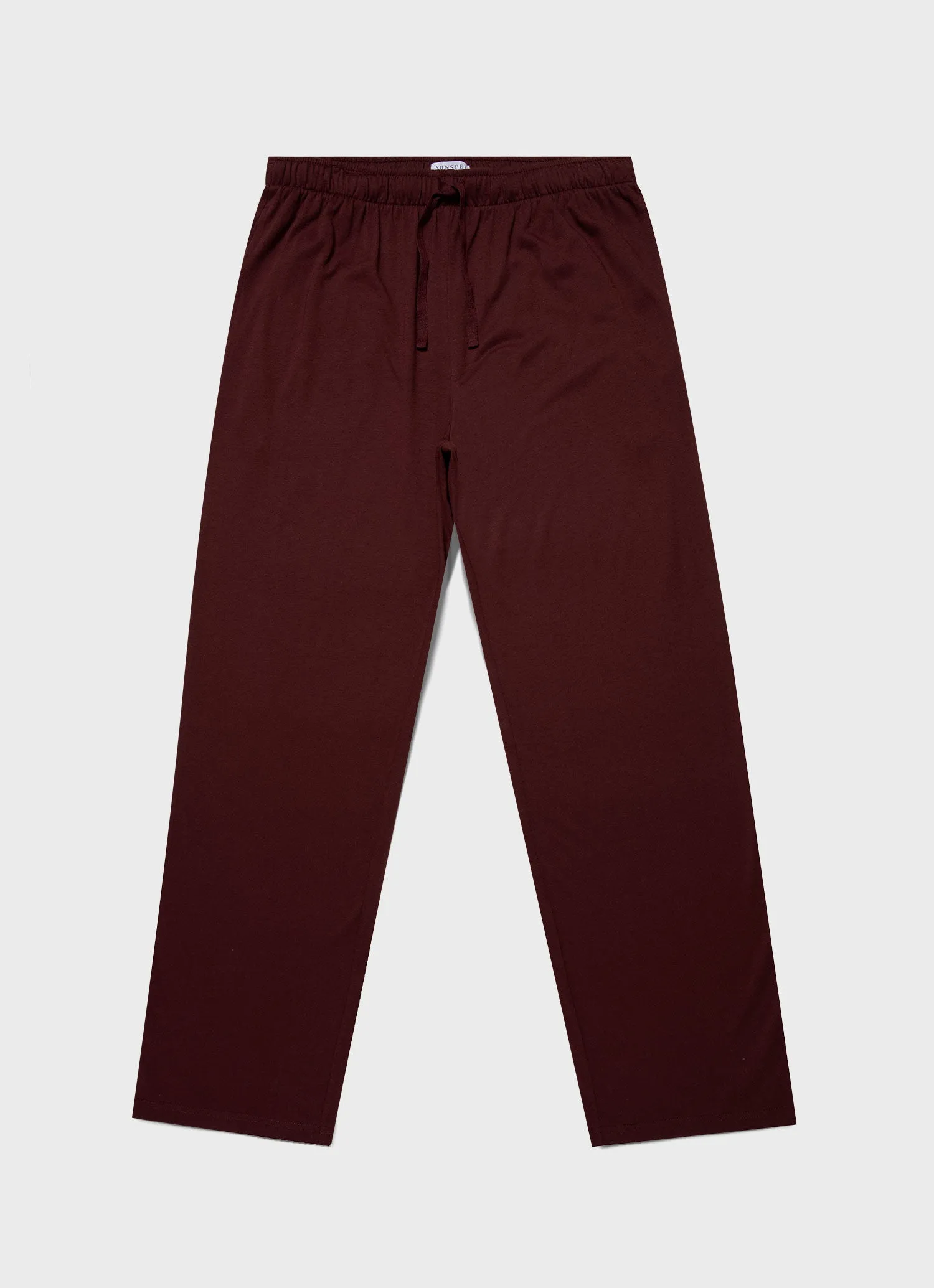 Men's Cotton Modal Lounge Pant in Maroon sold by Sunspel