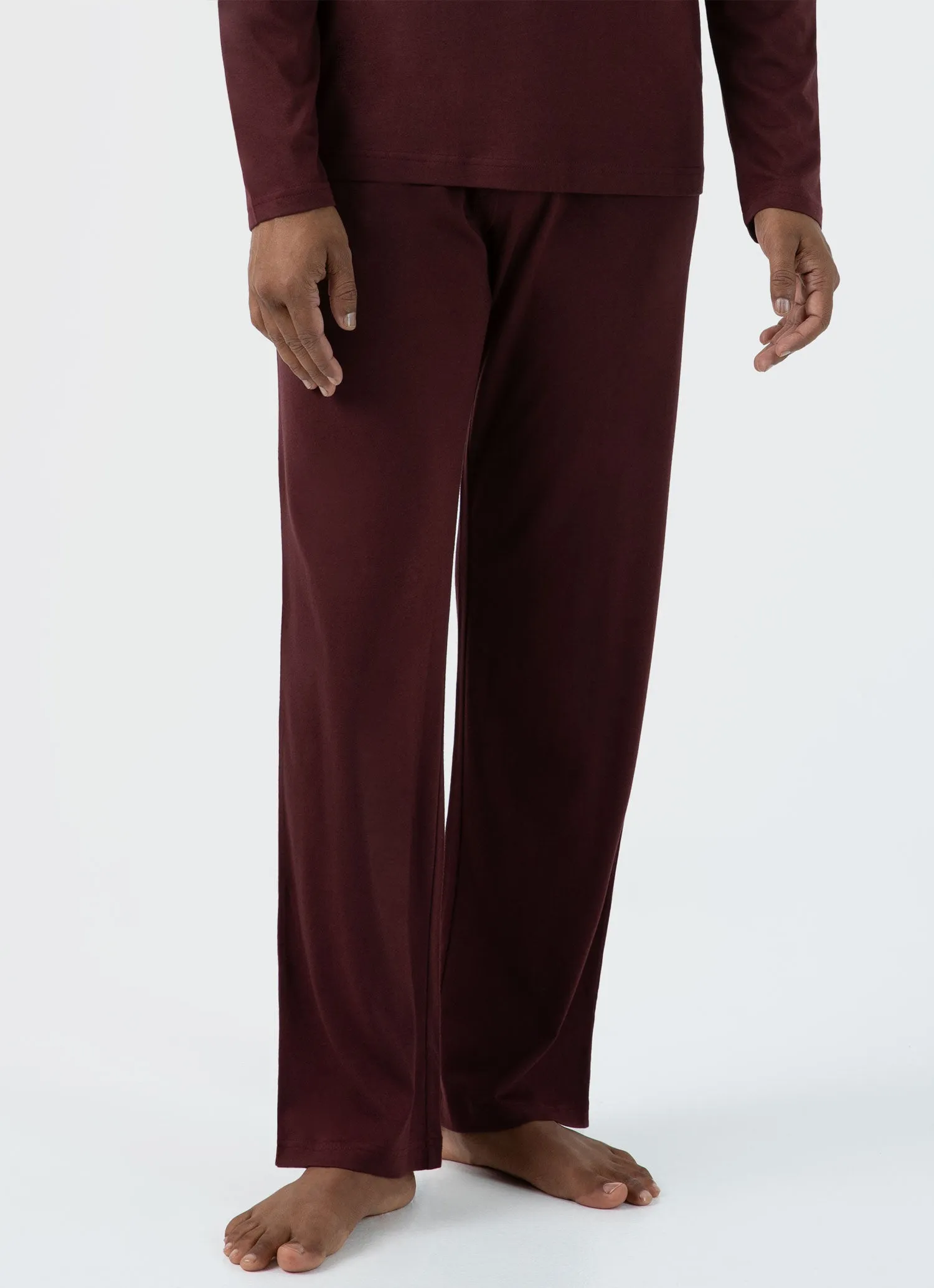 Men's Cotton Modal Lounge Pant in Maroon sold by Sunspel product image thumbnail 3