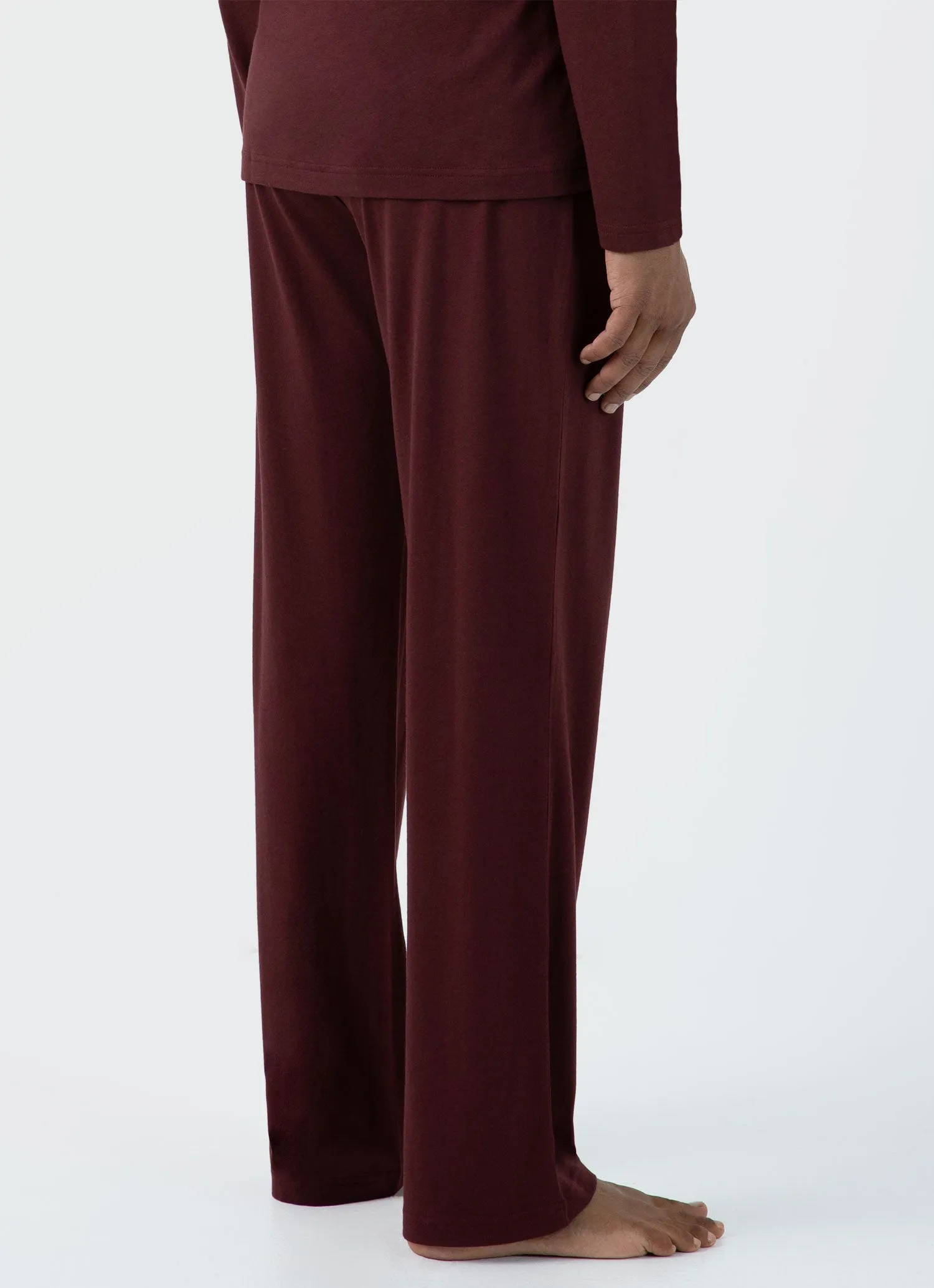 Men's Cotton Modal Lounge Pant in Maroon sold by Sunspel product image thumbnail 5