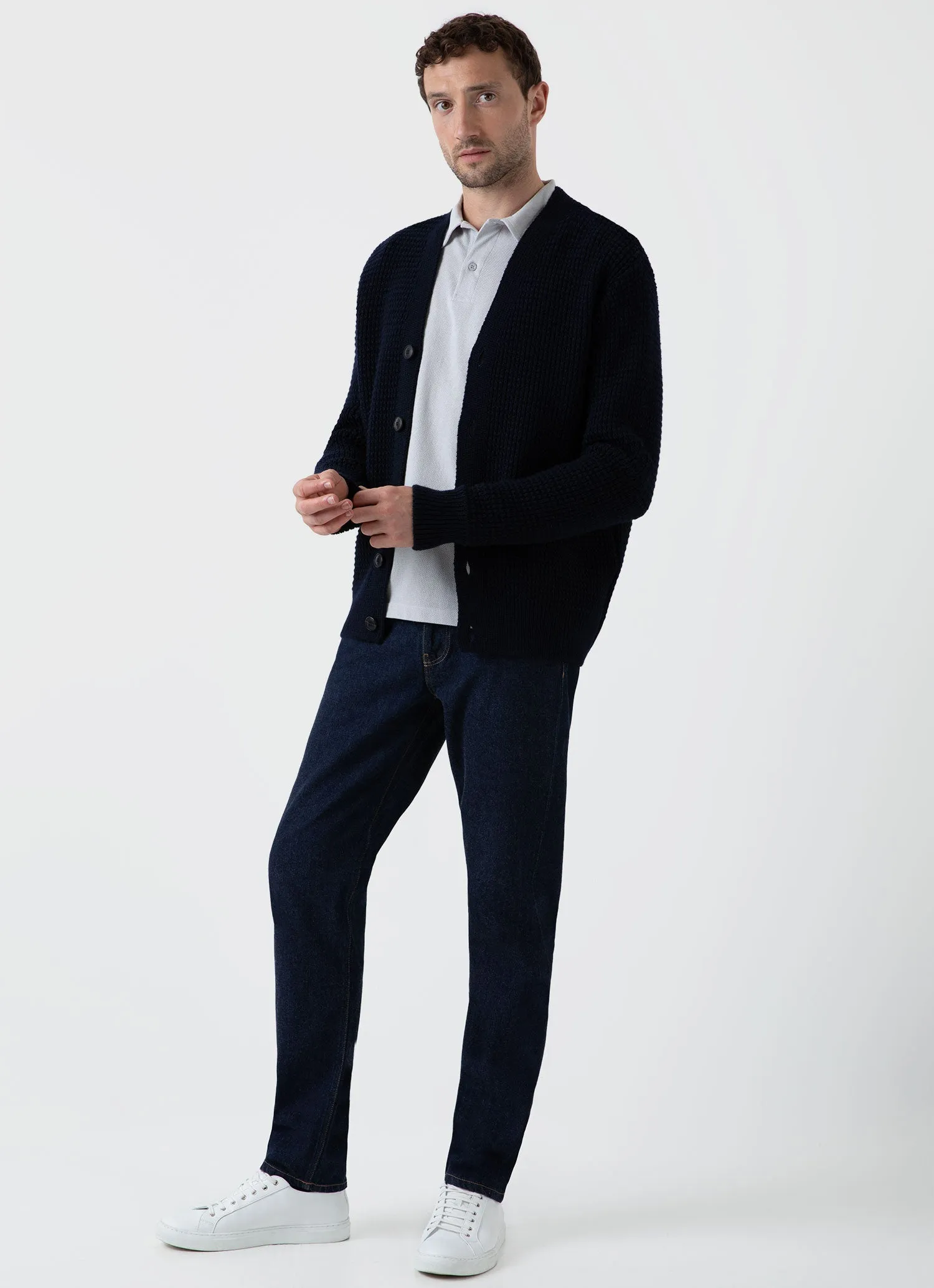 Men's Riviera Polo Shirt in Smoke sold by Sunspel product image thumbnail 3